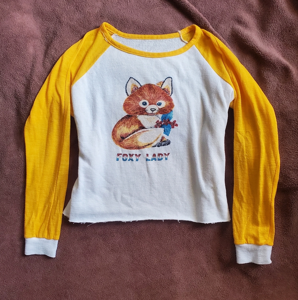 Vintage One Of A Kind FOXY LADY ringer Long Sleeve